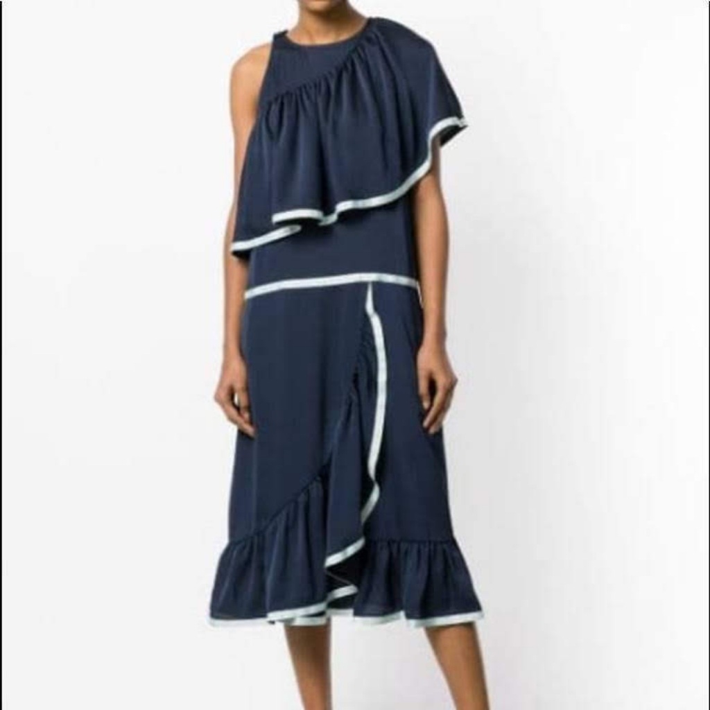 Nwt Sz 34 Fr Maison Perre Ruffled Trimmed Dress